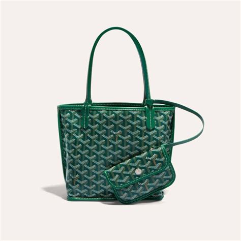 green goyard mini tote